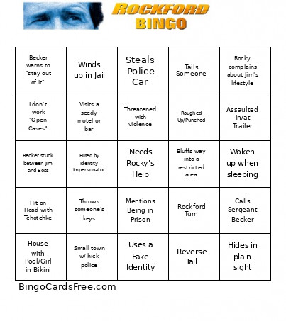 ROCKFORD- Bingo Card