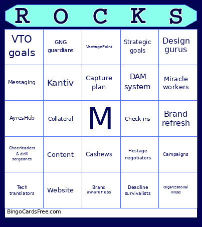 ROCKS Bingo Card