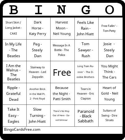 Rod's Retirement Bingo