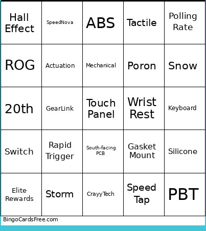 Rog X Crayytech Bingo Card