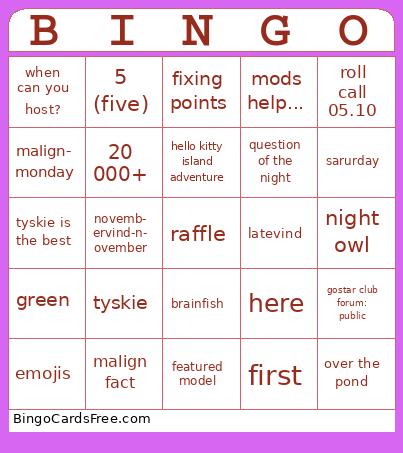 rollcall Bingo