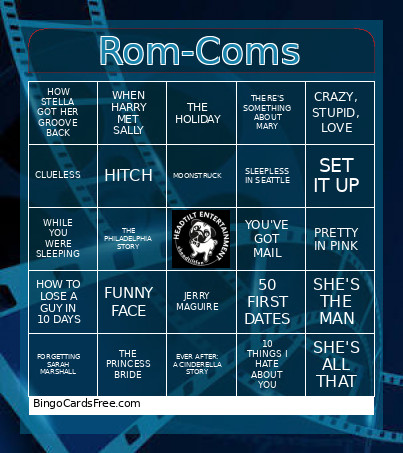 Rom-Coms Bingo Card