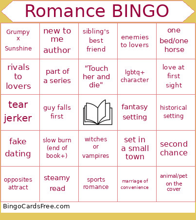 Romance Bingo Card