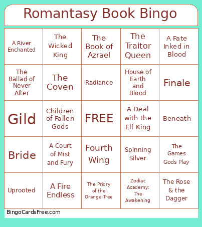 Romantasy Book Bingo Card