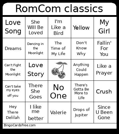 RomCom Classics Bingo Card