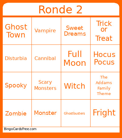 Ronde 1 Bingo Card