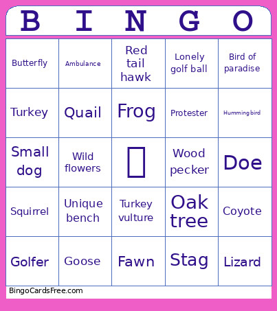Rossmoore Bingo Card