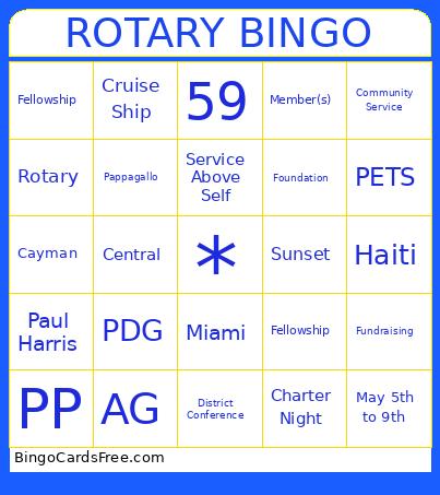 Rotary Bingo Card