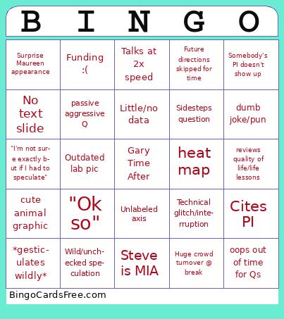 Rotation Talk Bingo