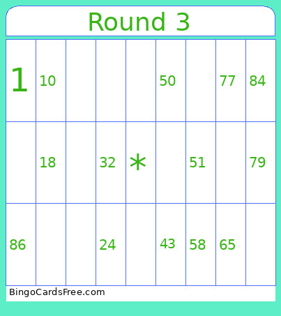 Round 3 Bingo Card