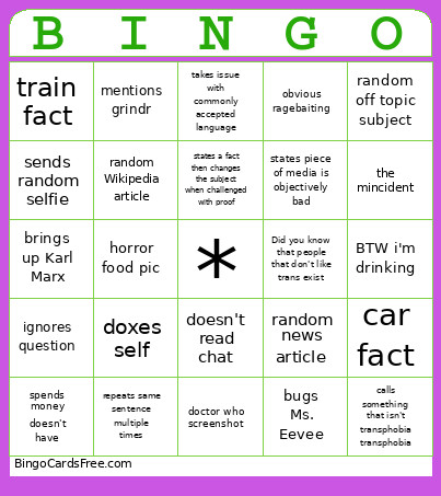 Roxa Bingo Card