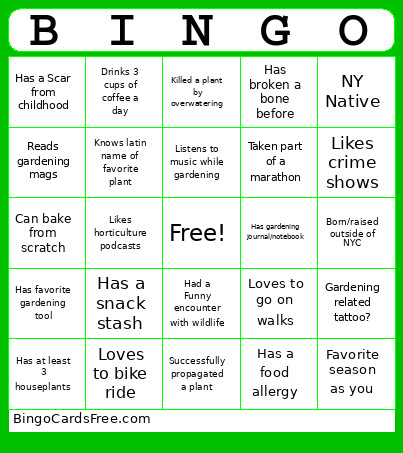 RPC Bingo Card