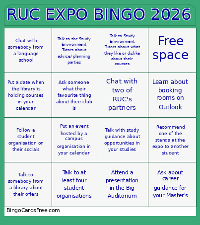RUC EXPO 2026 Bingo Card