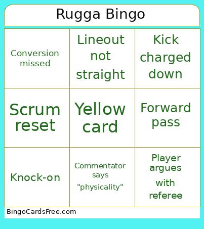Rugga Bingo