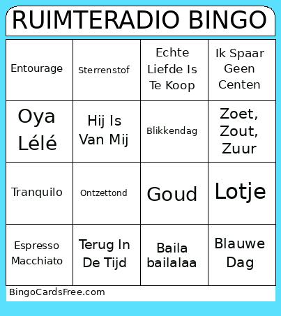 RUIMTERADIO BINGO