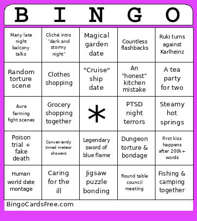 Rukijas Fanfic Bucket List Bingo