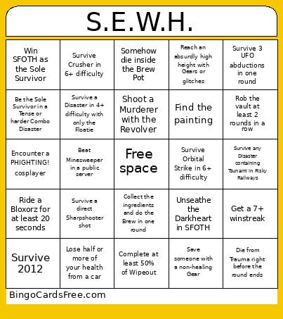 S.E.W.H. Bingo