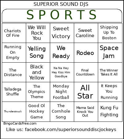 S P O R T S Bingo Card
