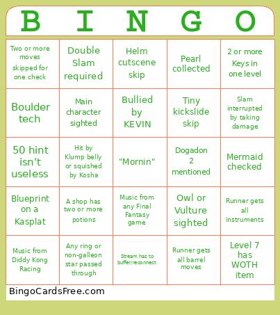 S3 Tourney Bingo Card
