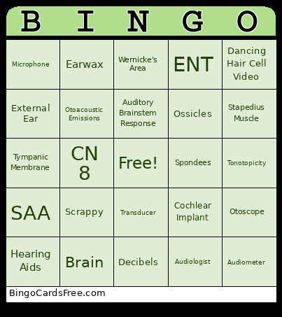 SAA Bingo Card