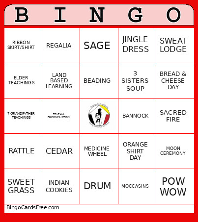 SACAJAWEA Bingo Card