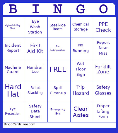 Safety 1 Bingo Card