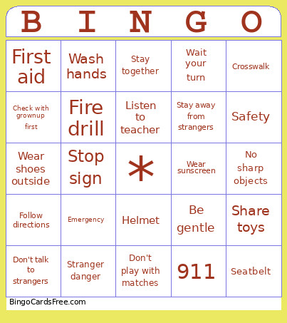 Safety Bingo Card 2