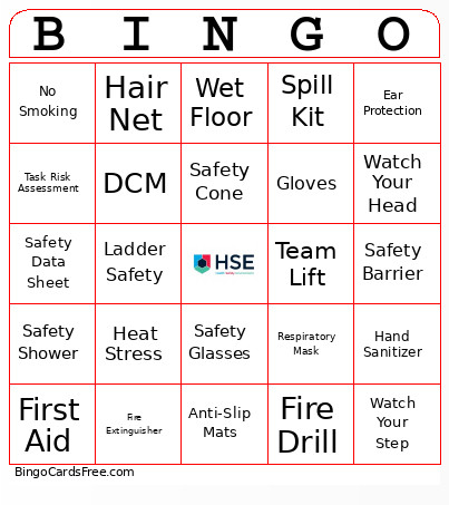 Safety 2026 Bingo Card