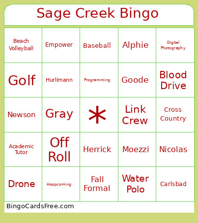 Sage Creek Advisory Bingo Card