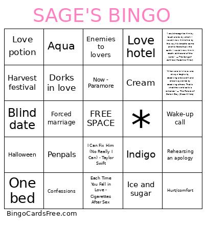 Sage's Bingo Card