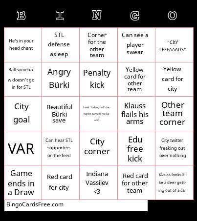 Saint Louis City SC BINGO! Cards Free Pdf Printable Game, Title: BINGO