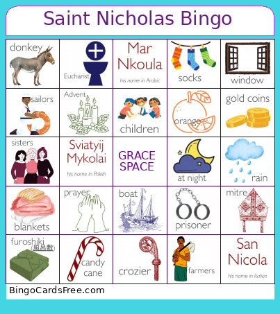 Saint Nicholas Bingo Cards