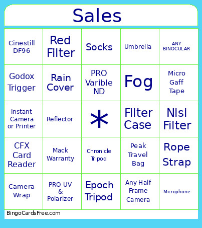 Sales Bingo Card