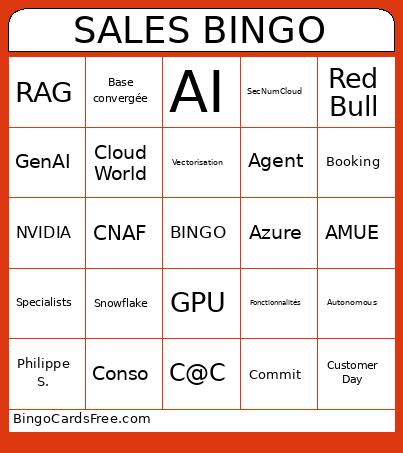 Sales Bingo Card