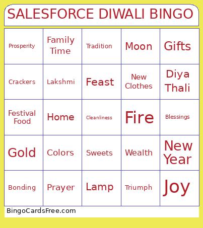 SALESFORCE DIWALI Bingo Card