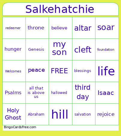 Salkehatchie Bingo Card