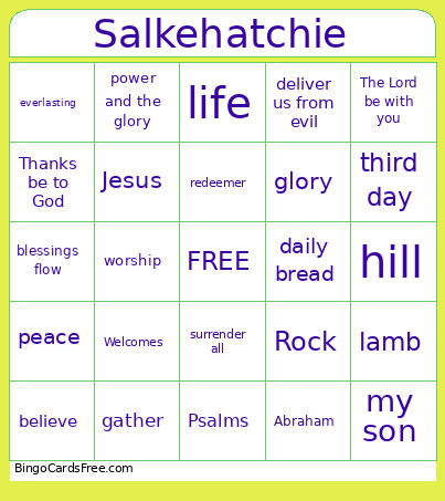 Salkehatichie Bingo Card
