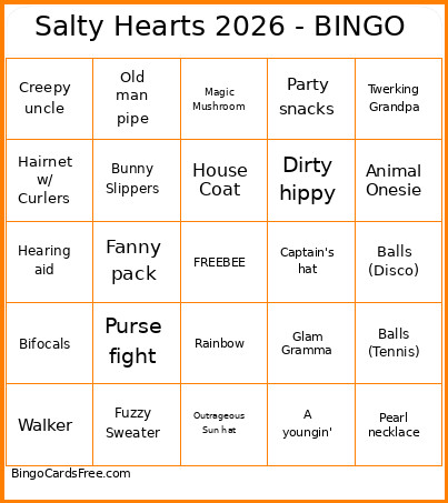 Salty Hearts 2026 - Bingo Card
