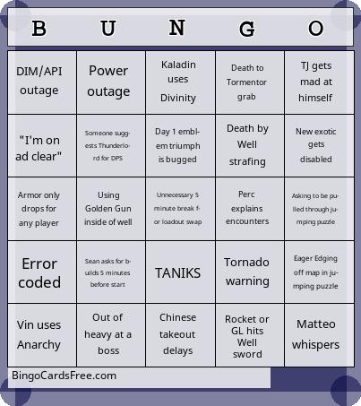 Salvation's Edge Day 1 Bingo Cards Free Pdf Printable Game, Title: BUNGO