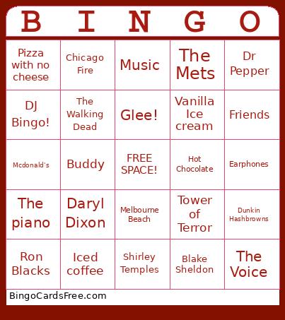 Sammi's Favorites Bingo