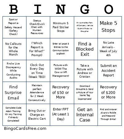 sample Bingo