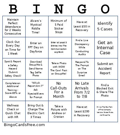 sample Bingo
