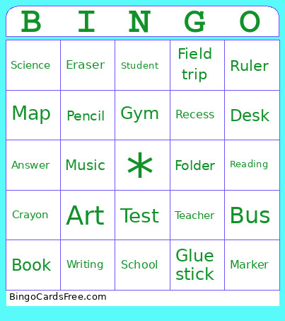 Sample Bingo Card