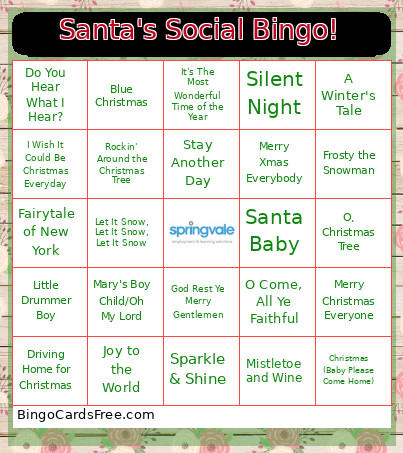 Santa's Social ! Bingo Card