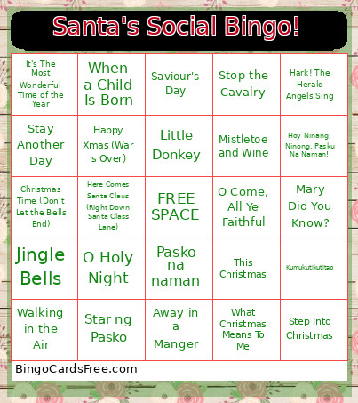 Santa's Social ! Bingo Card