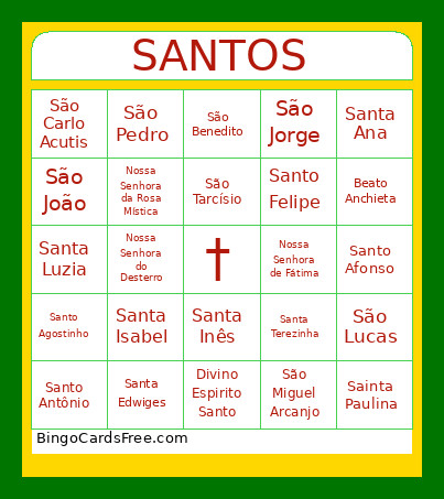 SANTOS Bingo Card