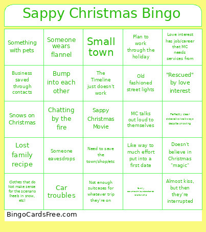 Sappy Christmas Bingo Card
