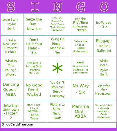 Sarah's Bridal Shower Bingo Card