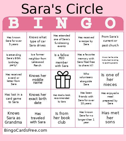 Sara's Circle Bingo