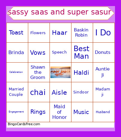 Sassy Saas And Super Sasur Bingo Card